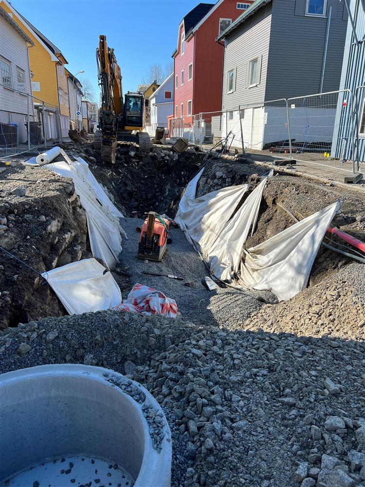 Grøft for VA - Klikk for stort bilde